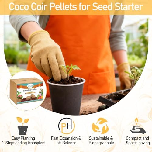 Legigo 100 Pcs 50mm Organic Coco Coir Pellets, Seed Starter Soil Pods - Image 3