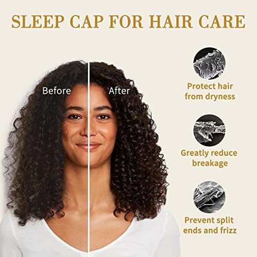 Fittia Satin Lined Sleep Bonnet, Adjustable Non-Slip Cap For Locs, Medium - Image 2