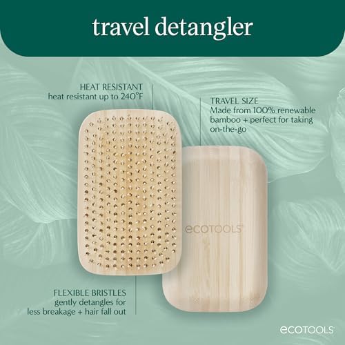 EcoTools Travel Detangler Hairbrush, Bamboo Hairbrush, 1 Count - Image 2