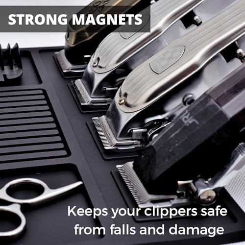 Magnetic Barber Mat, Barber Mats for Clippers, Barbershop Salon Pad for Station, Table Matt, Counter Tool Organizer for Pro Hairstylist - Image 2