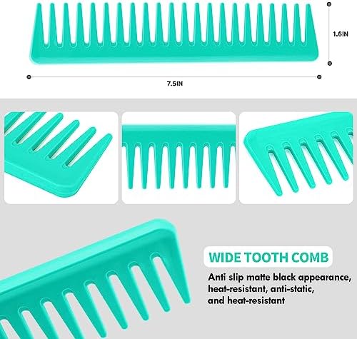 4pcs Curly Hair Brush Set for Adult & Kids Wet or Dry, Detangling & Wide Tooth Comb with Hair Detangler (4, Green) - Image 5