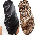 Wbfwbb 2 Pcs Silk Bonnet for Women Satin, Soft Elastic Band Silky Sleeping Cap Big Bonnets for Braids Black,Brown by Wbfwbb