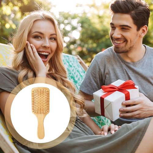 6 Pcs Bamboo Hair Brush Bulk Natural Wooden Paddle Brush Round-tipped Bamboo Bristles Detangling Brushes, Lightweight Massage Anti Static for Women Men and Children for Hair Growth (9.84'' × 3.4'') - Image 6