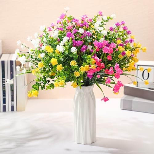 WILLBOND 12 Bundles UV Resistant Faux Flowers, Cute Color - Image 4