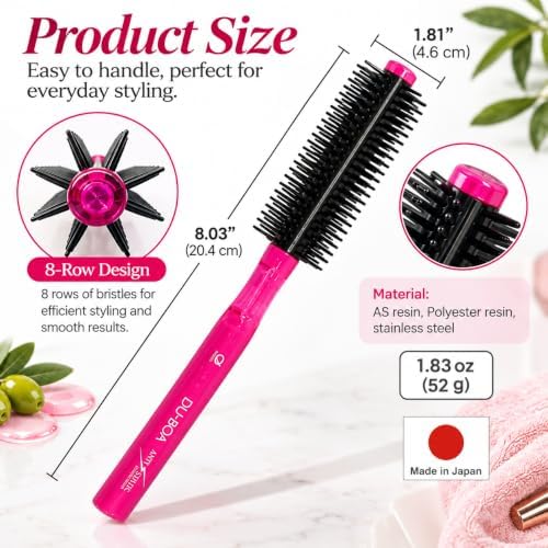 Anti Static Hairbrush [ Made in Japan ] Hair Brush for Styling, Detangling, and Blow-Drying [ Anti Static Hair Products ] (Round Brush) - Image 6