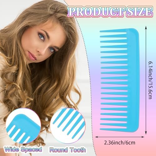 42 Pcs Wide Tooth Comb, Large Hair Detangling Comb, Wide Tooth Comb for Curly, Wet Dry Hair, No Handle Large Detangler Comb Styling Shampoo Comb, 7 Colors - Image 2