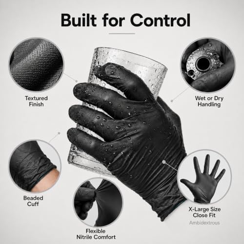 ForPro Disposable Nitrile Gloves, Chemical Resistant, Powder-Free, Latex-Free, Non-Sterile, Food Safe, 4 Mil - Image 3