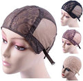 YANTAISIYU Double Lace Wig Caps for Making Wigs with Adjustable Strap on the Back Weaving Hairnets Swiss Lace Wig Cap (Dark Brown XL 58cm) by YANTAISIYU