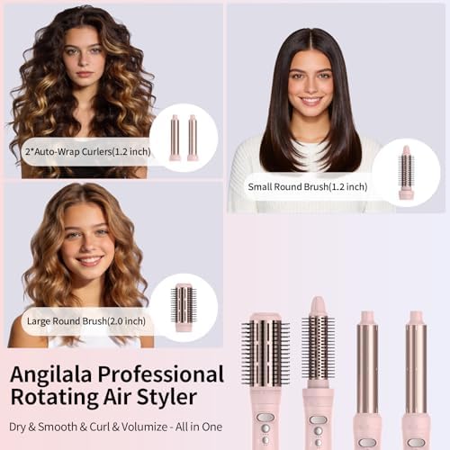 Rotating Hair Dryer Blow Brush, Multi Hot Air Styler Wrap, 105,000 RPM High-Speed Volumizing Spinning Blow Dryer Brush with Auto Curlers, Dry & Smooth & Curl & Volumize All in One - Image 2