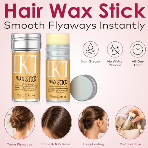 Hair Wax Stick with Slick Back Hair Brush Set for Flyaways, Teasing Boar Bristle Brush, Edge Hair Brushes, Volume Comb, Rat Tail Comb for Girls, Kids, Women & Men, Black - Image 6