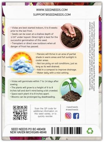 Seed Needs Bambini Viola Seeds to Plant an Annual Flower Garden 5 Packs - Image 2