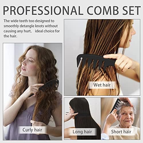 4 Pcs Styling Comb for Men Pompadour Hairstyling Wide Tooth Comb for Curly Hair Slicked Back Hair Comb for Men Saloon Professional Hairstyle - Image 4