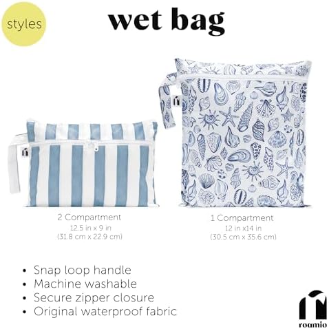 Bumkins Roamio Waterproof Wet Bag for Baby, Travel, Swim Suit, Cloth Diapers, Pump Parts, Pool, Beach, Gym Clothes, Toiletry, Hook to Stroller, Daycare, Zip Reusable Wetdry Pack Pouch, Leopard Print - Image 5