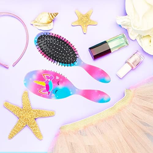 Kids Hair Brush Girls, Toddler Wet Dry Detangling Hair Brush for Curly Thick Hair Pain-Free Comb Girls Kids Women Unicorn Mermaid - Image 6