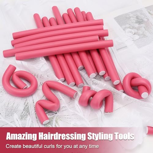 30 Pcs Heatless Hair Curlers 9.45 x 0.7 Inch Flexible Curling Rods Soft Foam Rollers No Heat Bendable Hair Rods Roller for Women Short Medium Long Hair, Sleep-In (Random Color) - Image 7