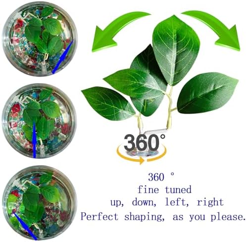 Fish Leaf Pad Fish Tank Accessories Aquarium Décor Simulating 2 pcs Adjustable Plastic Plants Betta Natural Habitat Playing Spawn Breed Rest Bed with Suction Cup Multi Leaf Design (2) - Image 3