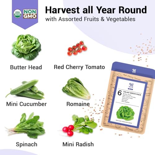 Hydroponic Salad Seed Pod Kit - 8 Pods Veggie Starter Kit for All Hydroponics Growing Systems with 600+ Seeds: Cherry Tomato, Butterhead, Romaine, Spinach, Mini Cucumber, Radish - Image 3
