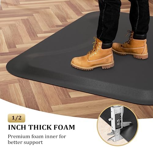 OmySalon Salon Mat for Hair Stylist Anti Fatigue, Thick Barber Chair Mats with Round Cutout Hair Salon Mats for Hairdresser Standing, Barbershop Beauty Spa Hairdressing Equipment - Image 5