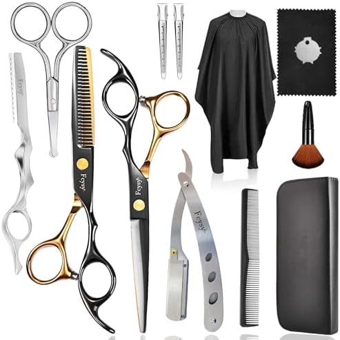 Fcysy Professional Barber Scissors Kit - Thinning Shears for Texturizing Hair Cuts, Salon & Wig Scissors Set for Women & Men by Fcysy