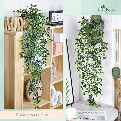 Der Rose 34" Artificial Mandala Vine Hanging Plant for Bathroom Shelf Decor - Image 4