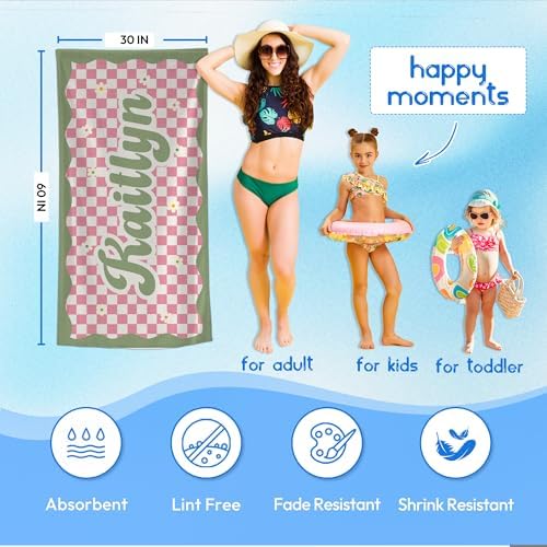 JML Personalized Beach Towel with Name, Microfiber, 30 x 60 in - Image 3