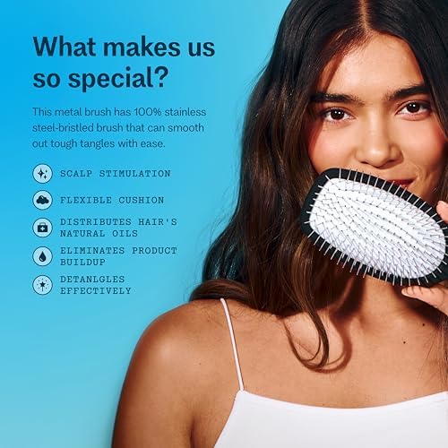 Gimme Beauty Metal Bristle Brush, Stainless Steel Bristles - Image 3