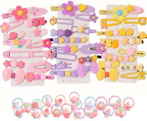 62PCS Toddler Girls Hair Accessories Set: Flower, Rainbow, Candy, Fruits Barrettes, Pins, and Clips (Style 6) by BIUCHY