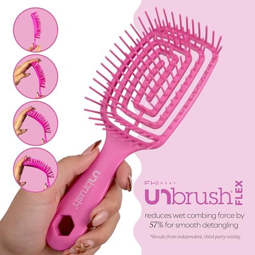 FHI Heat UNbrush Flex Detangling Brush - Ultra Flexible Hairbrush - Image 5