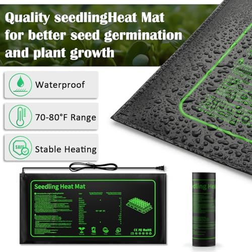 2-Pack 1020 Seed Starter Trays with Heat Mat and Clip-On Grow Light - Image 3