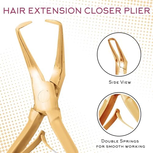 SIVOTE Professional Hair Extension Tools Kit Stainless Steel, Microlink & Itip Extensions Tool Kit, Gold - Image 2