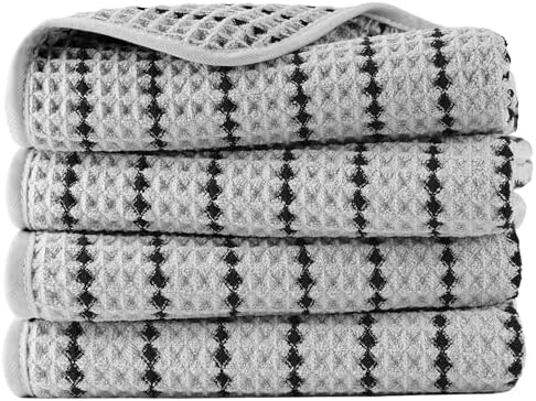 POLYTE 430 GSM Poly Blend Microfiber Quick Dry Waffle Hand Towel, 16x30 in by Polyte