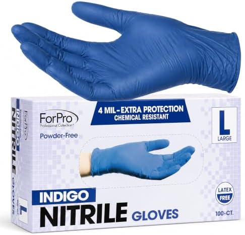 ForPro Disposable Nitrile Gloves, Chemical Resistant, Powder-Free, Latex-Free, Non-Sterile, Food Safe, 4 Mil - Image 2