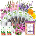 Flower Seed Pods for All Hydroponics Growing System, 8 Pods with 600+ Seeds of Marigold, Lavender, Petunia, Dark Pink Dianthus, Clover and Snapdragon by HiHOYA