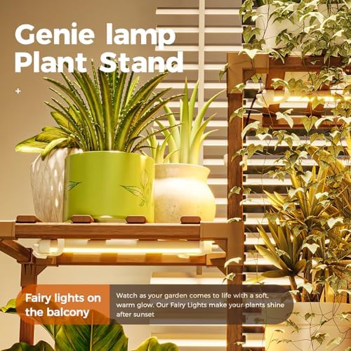 Bamworld Tall Plant Stand with Grow Lights Large Indoor Plant Shelf - Image 3