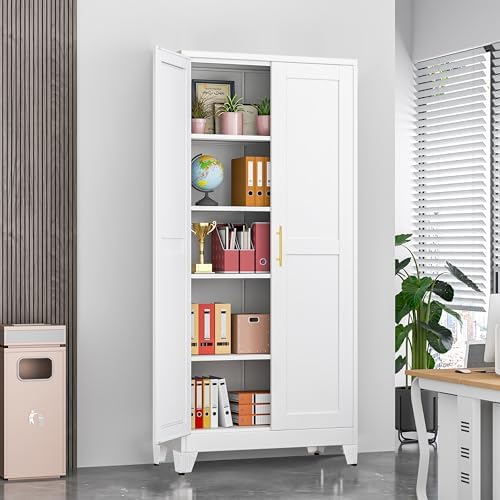 GAIOUS 71" Tall Metal Storage Cabinet with 2 Doors and 4 Adjustable Shelves - Image 3