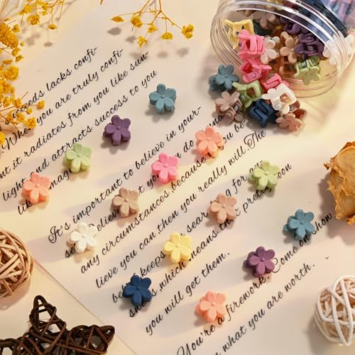 100Pcs Mini Flower Hair Clips, Tiny Hair Accessories (Matte Dark Morandi) - Image 6