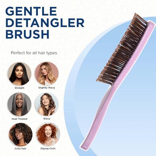GIORGIO Hair Brush for Men and Women, Gentle Mini Hair Detangler Brush, Dual Length Bristles, Scalp Massager, Travel Detangling Brush, All Hair Types, Pink - Image 5