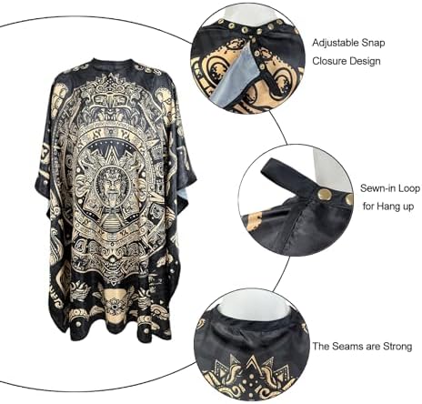 Pelocapa Barber Cape for Men with Copper Snap Closures, Professional Hair Salon Cutting Cape, Large Waterproof Hairdressing Gown for Hairstylist- 63”× 56” - Image 3