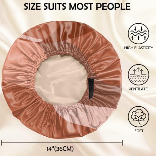Satin Hair Bonnet Silk Bonnet for Sleeping Double Layer Elastic Adjustable Reusable Cute Aesthetic for Women Girls - Image 2
