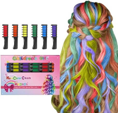 Hair Chalk Comb – Temporary Dye for Kids, Washable & Fun for Parties by ColoryourlifewithMSDADA