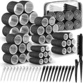 Qinzave 65 PCS Hair Curler Rollers with 5 Sizes Self Grip Hair Rollers for Long Medium Short Thick Fine Thin Hair Bangs Volume, Jumbo Curlers Rollers with Storage Bag Teasing Brush by Qinzave