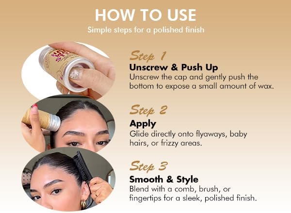 Hair Wax Stick -Hair Styling Products for Kids, Women Slick Back Hair Brush - Image 6