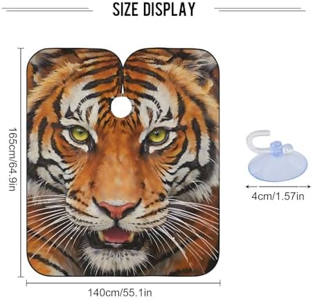 ALAZA Vintage Tiger Animal Barber Cape for Men Women, Waterproof Haircut Apron Beard Shaving Bib Hair Cutting Cloth 55 x 65 Inch - Image 3