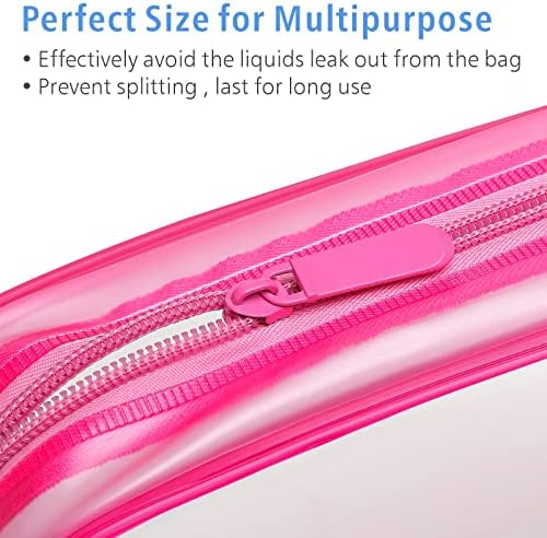 PACKISM Clear Makeup Bag for Travel - TSA Approved Toiletry Bag, Hot Pink - Image 4