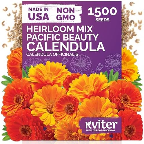1500 Mix Pacific Beauty Calendula Seeds for Planting, Calendula Officinalis by KVITER