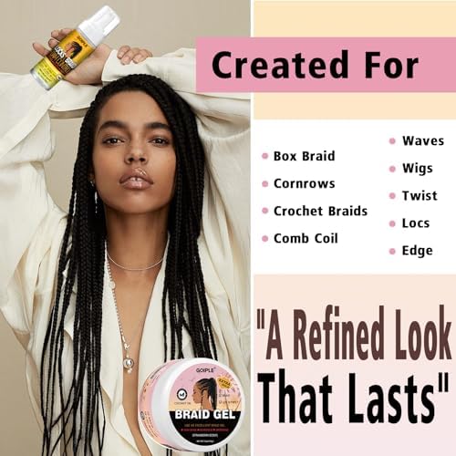 Extra Hold Braiding Kit - Smoothing Gel for Twists, Locs, Braids, Cornrows, High Shine Long Lasting Braid Mousse Foam, and Bonnet Tool - Image 5
