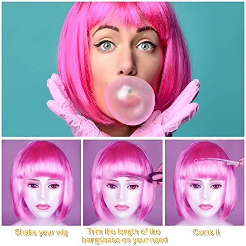 MIAHART Peach Red Short Bob Wig and Sunglass Set - Image 2