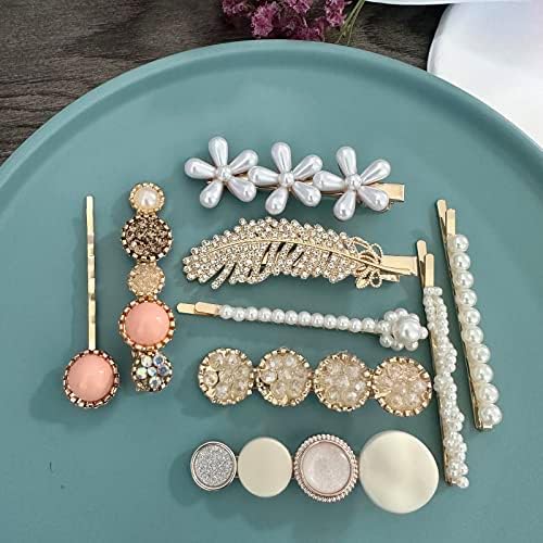 Mehayi 20 PCS Pearl Hair Clips Set Fashion Korean Acrylic Resin Hair Barrettes, Bobby Pins Hairpins for Women and Ladies Girls Headwear Styling Tools, Hair Accessories for Decorative Party Wedding - Image 6