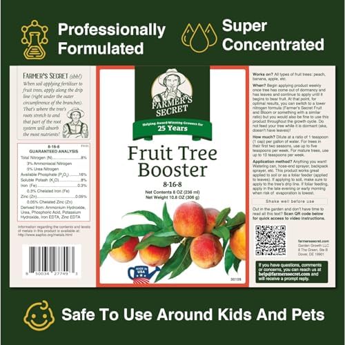 Farmer's Secret Fruit Tree Booster Fertilizer (32oz) - Super Concentrated and Phosphorus Rich - Formulated for All Fruit Trees Including Peach, Banana, and Apple (Pack of 2) - Image 2