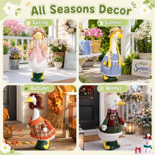 4Pcs Porch Goose Wigs Set Porch Goose Outfits Accessories for Outdoor Statue Accessories Garden Patio Yard Goosey Decoration (6pcs Set) - Image 4